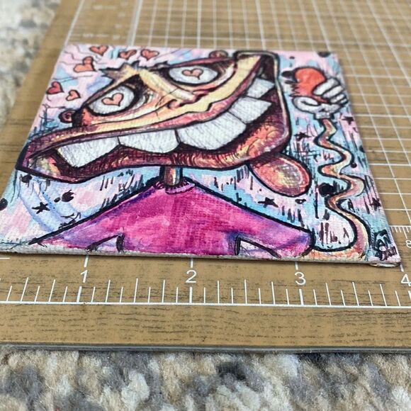 "Hungry for Love" Mini Canvas Art Work 4 x 4 - Picture 3 of 3
